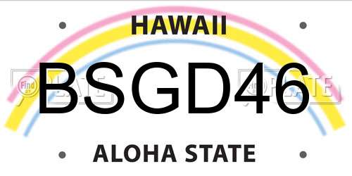 BSGD46 Hawaii License Plate