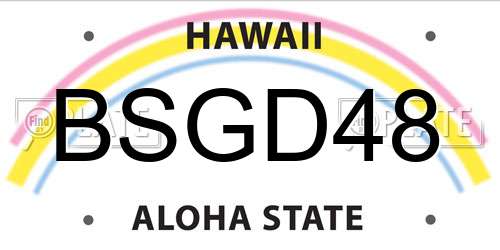 BSGD48 Hawaii License Plate