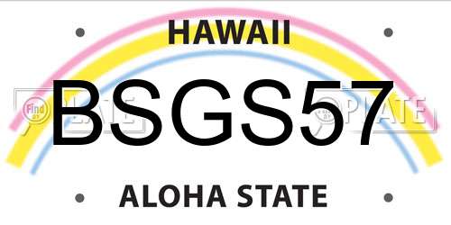 BSGS57 Hawaii License Plate