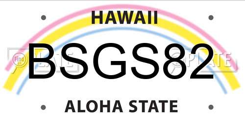 BSGS82 Hawaii License Plate