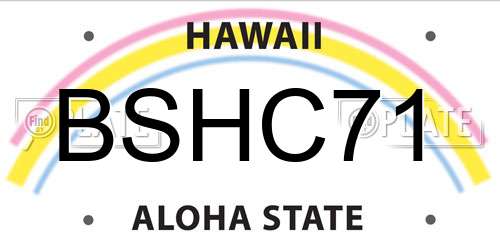 BSHC71 Hawaii License Plate