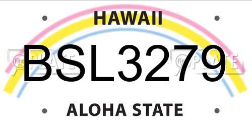 BSL3279 Hawaii License Plate