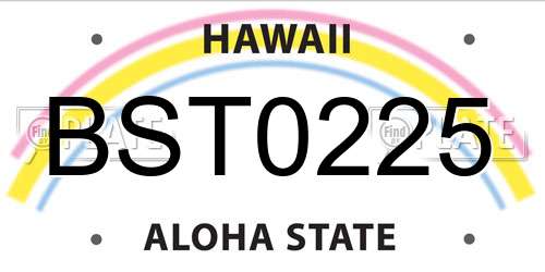 BST0225 Hawaii License Plate