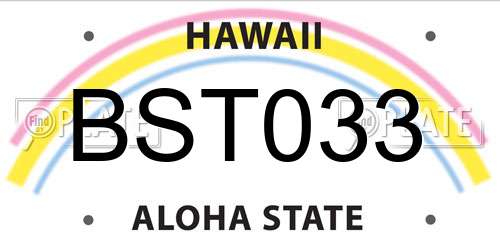 BST033 Hawaii License Plate