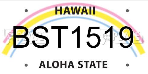 BST1519 Hawaii License Plate