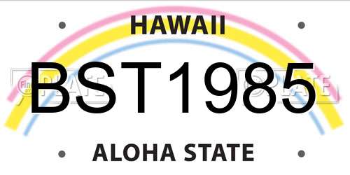 BST1985 Hawaii License Plate