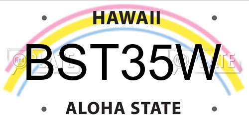 BST35W Hawaii License Plate