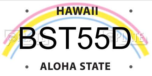 BST55D Hawaii License Plate