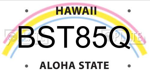 BST85Q Hawaii License Plate