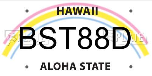 BST88D Hawaii License Plate