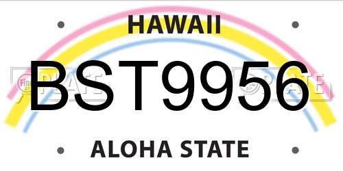 BST9956 Hawaii License Plate