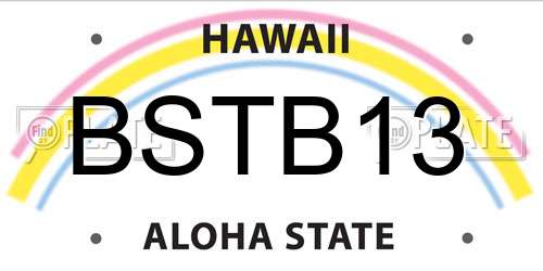BSTB13 Hawaii License Plate