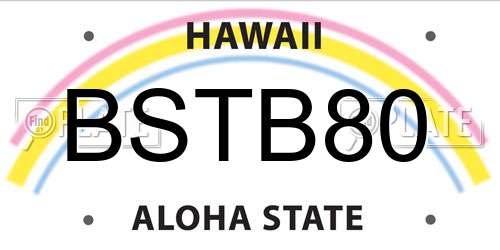 BSTB80 Hawaii License Plate