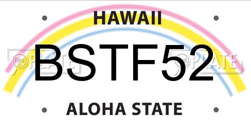 BSTF52 Hawaii License Plate