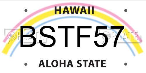 BSTF57 Hawaii License Plate