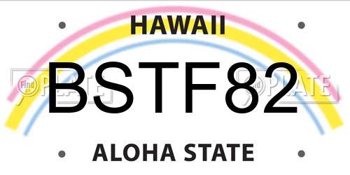 BSTF82 Hawaii License Plate