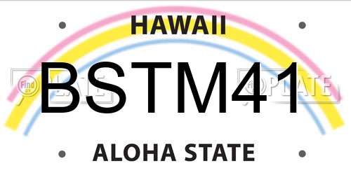 BSTM41 Hawaii License Plate