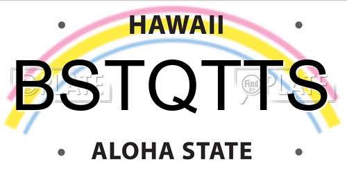 BSTQTTS Hawaii License Plate