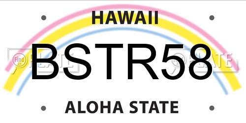 BSTR58 Hawaii License Plate