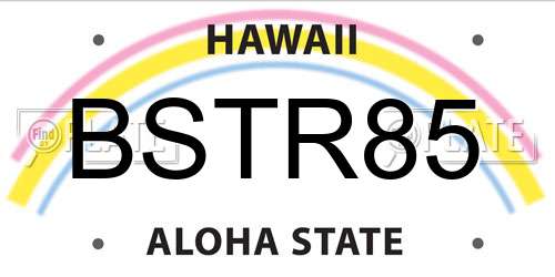 BSTR85 Hawaii License Plate