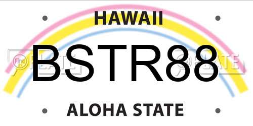 BSTR88 Hawaii License Plate