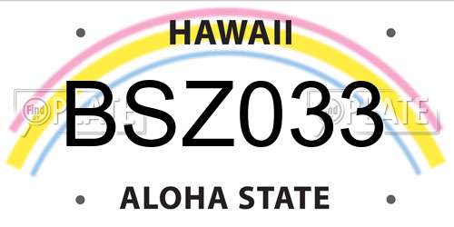BSZ033 Hawaii License Plate