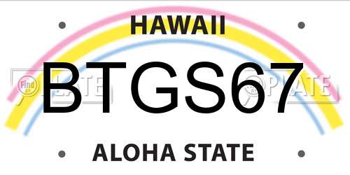 BTGS67 Hawaii License Plate