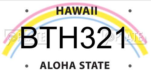 BTH321 Hawaii License Plate