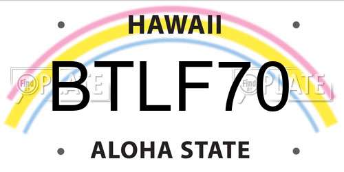 BTLF70 Hawaii License Plate