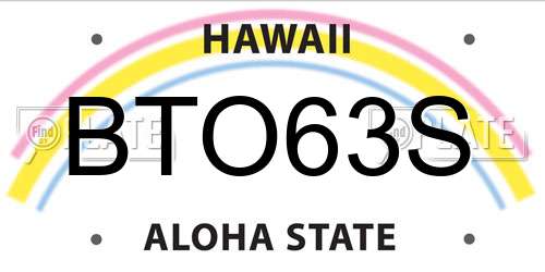BTO63S Hawaii License Plate