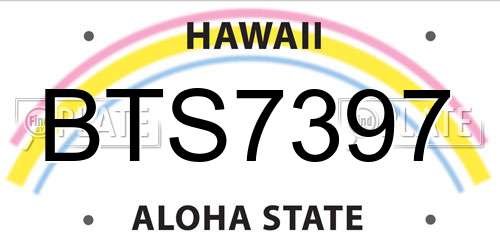 BTS7397 Hawaii License Plate