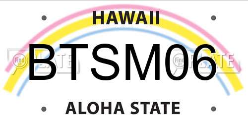 BTSM06 Hawaii License Plate