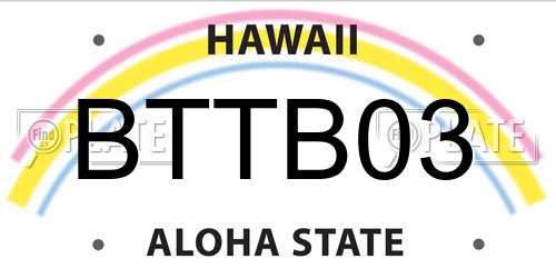 BTTB03 Hawaii License Plate