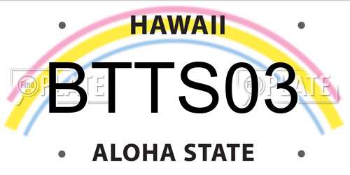 BTTS03 Hawaii License Plate