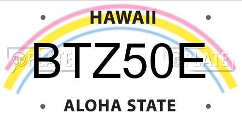 BTZ50E Hawaii License Plate