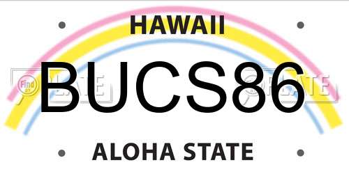BUCS86 Hawaii License Plate