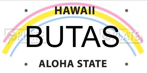 BUTAS Hawaii License Plate