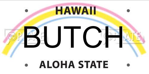 BUTCH Hawaii License Plate