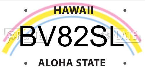 BV82SL Hawaii License Plate