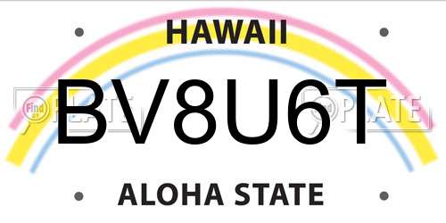 BV8U6T Hawaii License Plate
