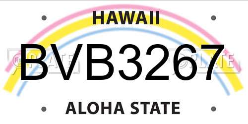 BVB3267 Hawaii License Plate