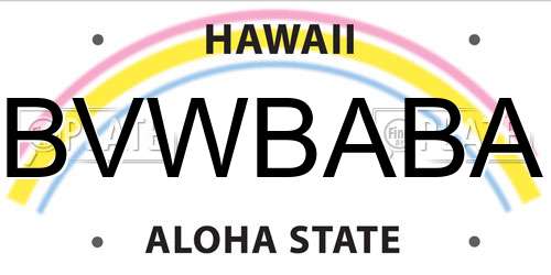 BVWBABA Hawaii License Plate