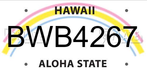 BWB4267 Hawaii License Plate