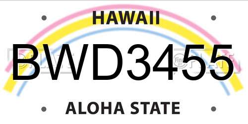 BWD3455 Hawaii License Plate