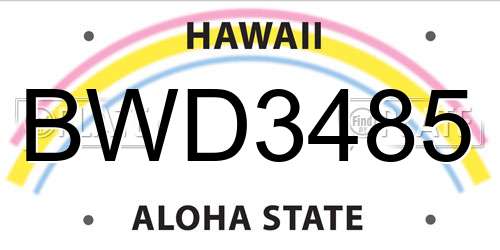BWD3485 Hawaii License Plate