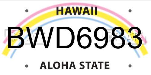 BWD6983 Hawaii License Plate