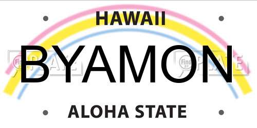 BYAMON Hawaii License Plate