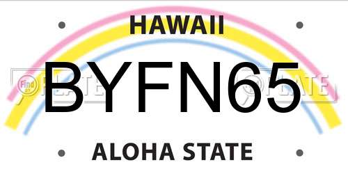 BYFN65 Hawaii License Plate