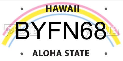 BYFN68 Hawaii License Plate