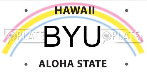BYU Hawaii License Plate